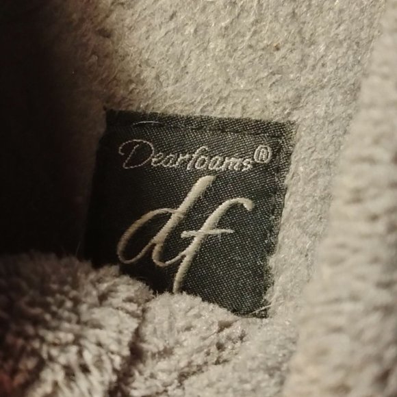 Dearfoam Mens Slippers Gray Fleece XL Size 13 14 - Picture 6 of 8